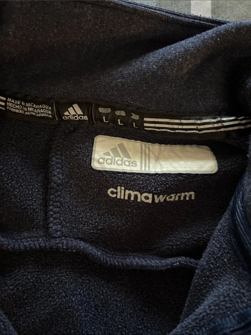 adidas Navy 1/4 Zip Pullover with ND Crest Patch